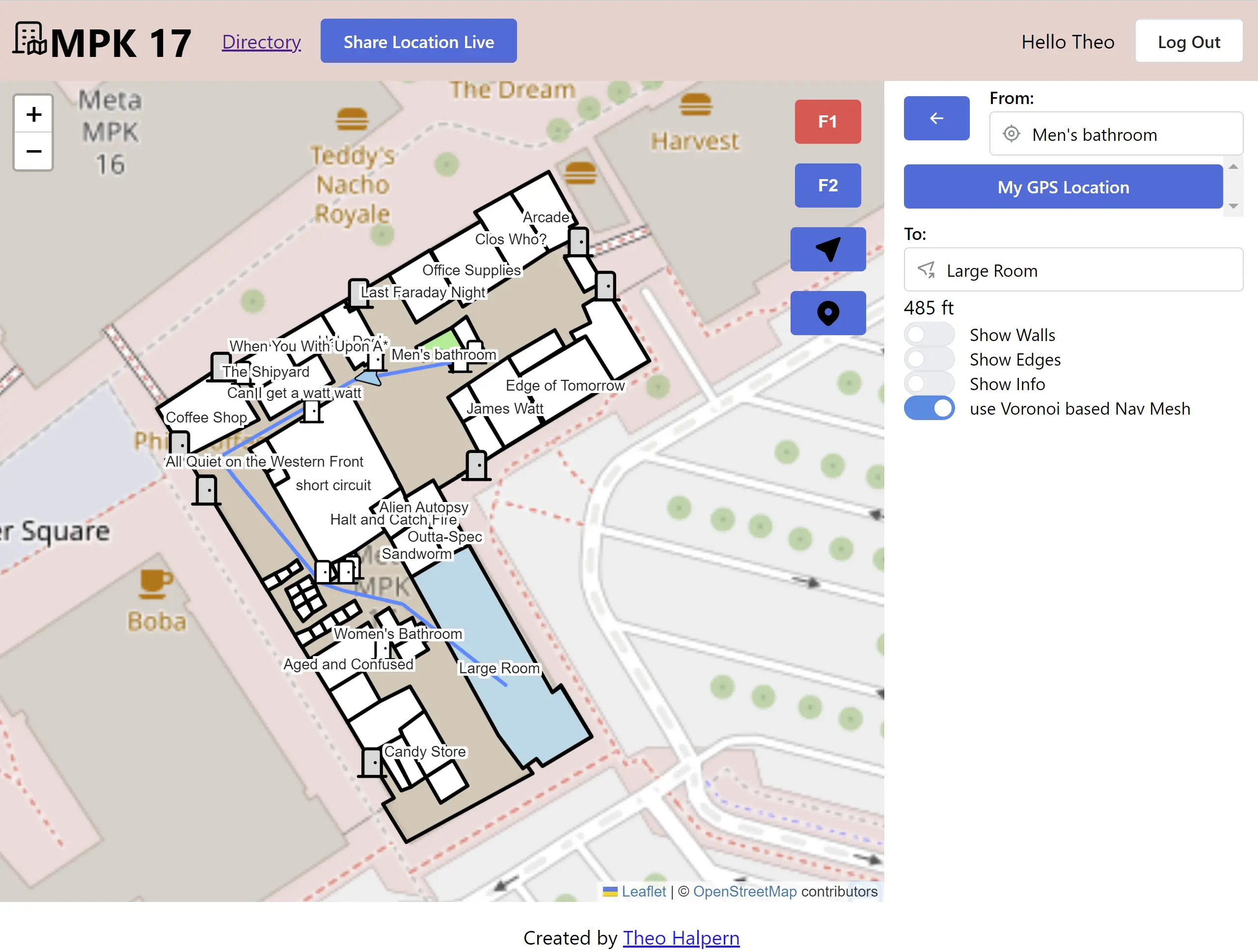 a photo of the interacted building map from indoor maps